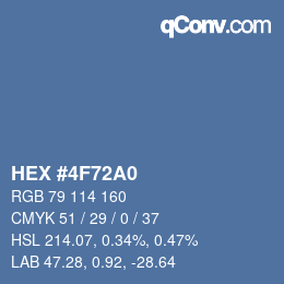 Color code: HEX #4F72A0 | qconv.com