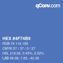 Color code: HEX #4F74B9 | qconv.com