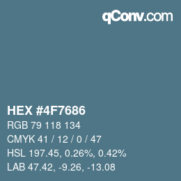 カラーコード: HEX #4F7686 | qconv.com
