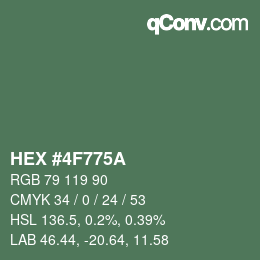 Color code: HEX #4F775A | qconv.com