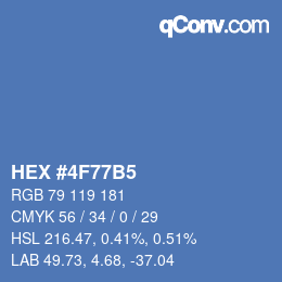 颜色代码: HEX #4F77B5 | qconv.com