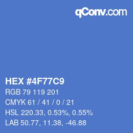 カラーコード: HEX #4F77C9 | qconv.com