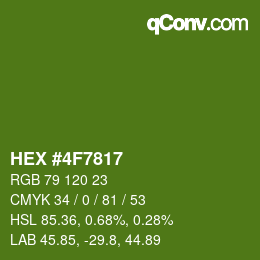 颜色代码: HEX #4F7817 | qconv.com