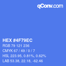 Color code: HEX #4F79EC | qconv.com