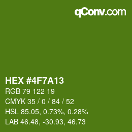 Color code: HEX #4F7A13 | qconv.com