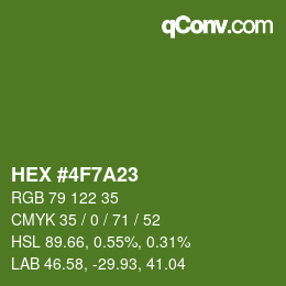 カラーコード: HEX #4F7A23 | qconv.com