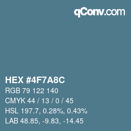 Color code: HEX #4F7A8C | qconv.com