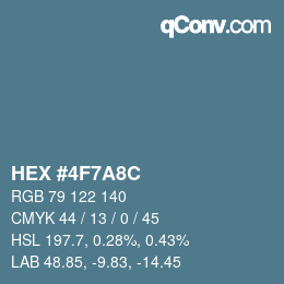 カラーコード: HEX #4F7A8C | qconv.com