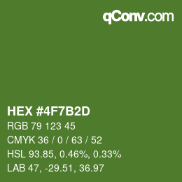 颜色代码: HEX #4F7B2D | qconv.com