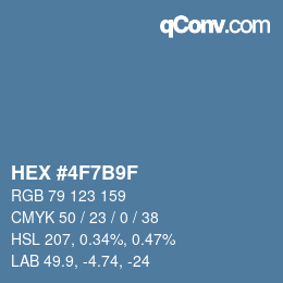 Color code: HEX #4F7B9F | qconv.com