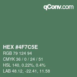 Farbcode: HEX #4F7C5E | qconv.com