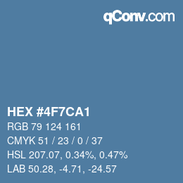Farbcode: HEX #4F7CA1 | qconv.com