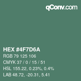 Código de color: HEX #4F7D6A | qconv.com