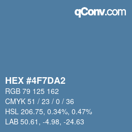 Color code: HEX #4F7DA2 | qconv.com
