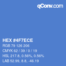 カラーコード: HEX #4F7ECE | qconv.com