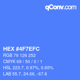 Color code: HEX #4F7EFC | qconv.com