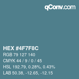 Color code: HEX #4F7F8C | qconv.com