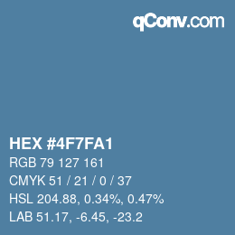 Farbcode: HEX #4F7FA1 | qconv.com