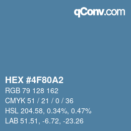 カラーコード: HEX #4F80A2 | qconv.com