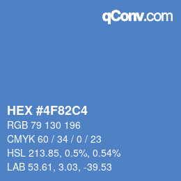 颜色代码: HEX #4F82C4 | qconv.com