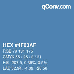 Color code: HEX #4F83AF | qconv.com