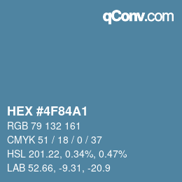 Farbcode: HEX #4F84A1 | qconv.com