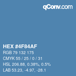 Color code: HEX #4F84AF | qconv.com