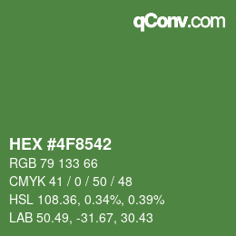 Color code: HEX #4F8542 | qconv.com
