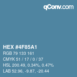Farbcode: HEX #4F85A1 | qconv.com
