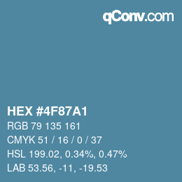 Color code: HEX #4F87A1 | qconv.com