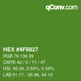 颜色代码: HEX #4F8827 | qconv.com