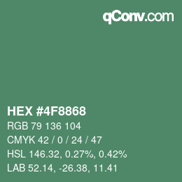 カラーコード: HEX #4F8868 | qconv.com