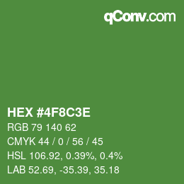 カラーコード: HEX #4F8C3E | qconv.com