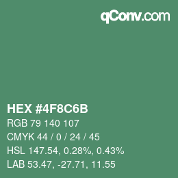 Color code: HEX #4F8C6B | qconv.com