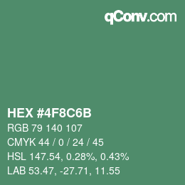 カラーコード: HEX #4F8C6B | qconv.com