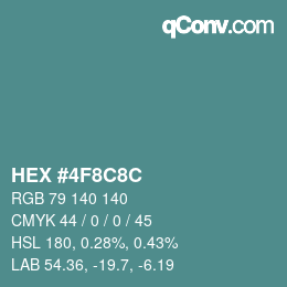 Color code: HEX #4F8C8C | qconv.com