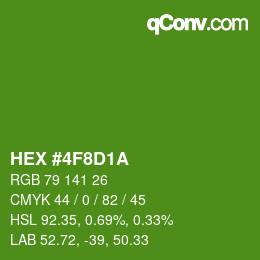 Color code: HEX #4F8D1A | qconv.com