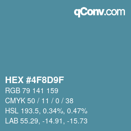 Color code: HEX #4F8D9F | qconv.com