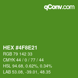 颜色代码: HEX #4F8E21 | qconv.com