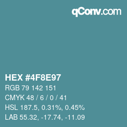 Color code: HEX #4F8E97 | qconv.com