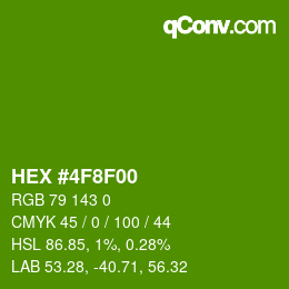 カラーコード: HEX #4F8F00 | qconv.com