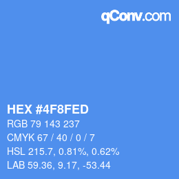 Color code: HEX #4F8FED | qconv.com