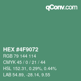 Color code: HEX #4F9072 | qconv.com