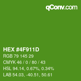 颜色代码: HEX #4F911D | qconv.com