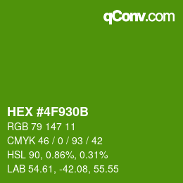 颜色代码: HEX #4F930B | qconv.com