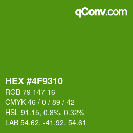 颜色代码: HEX #4F9310 | qconv.com