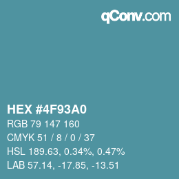 Color code: HEX #4F93A0 | qconv.com