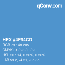 カラーコード: HEX #4F94CD | qconv.com