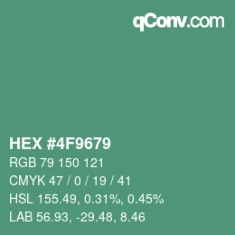 Color code: HEX #4F9679 | qconv.com