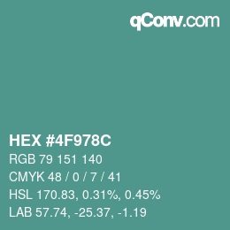 Color code: HEX #4F978C | qconv.com